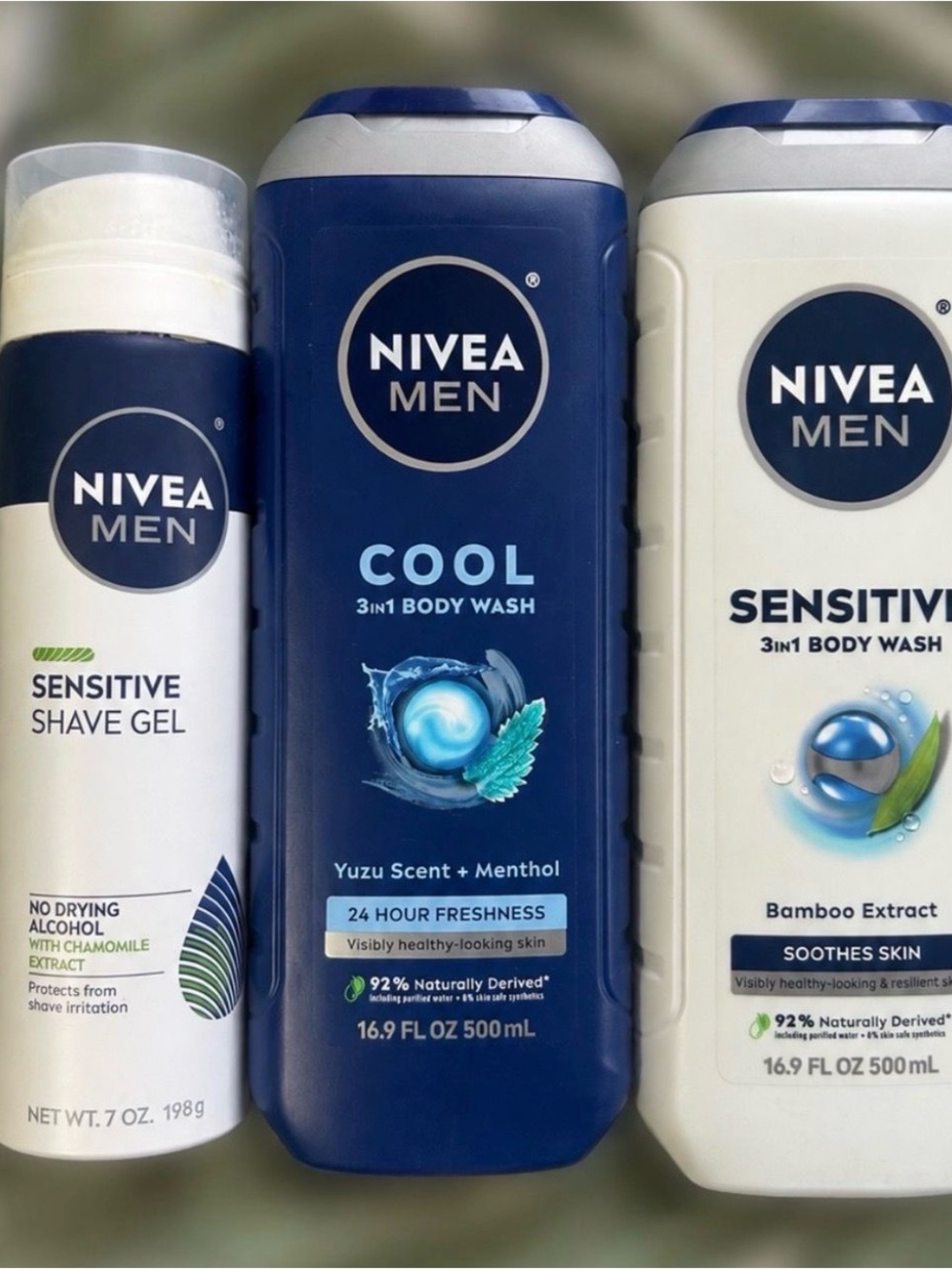 NIVEA Men Cool 3-in-1 Body Wash - Blue (Yuzu + Menthol)